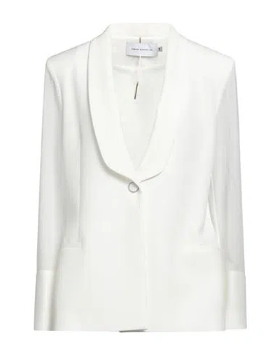 Simona Corsellini Woman Blazer White Size 8 Polyester, Elastane