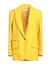 Simona Corsellini Woman Blazer Yellow Size 8 Viscose, Polyester, Elastane