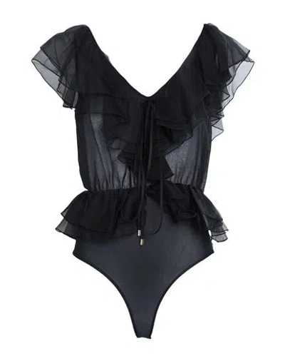 Simona Corsellini Woman Bodysuit Black Size 4 Silk