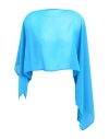 Simona Corsellini Woman Cape Azure Size S Polyester In Blue
