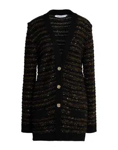 Simona Corsellini Woman Cardigan Black Size 6 Acrylic, Polyamide, Polyester, Viscose