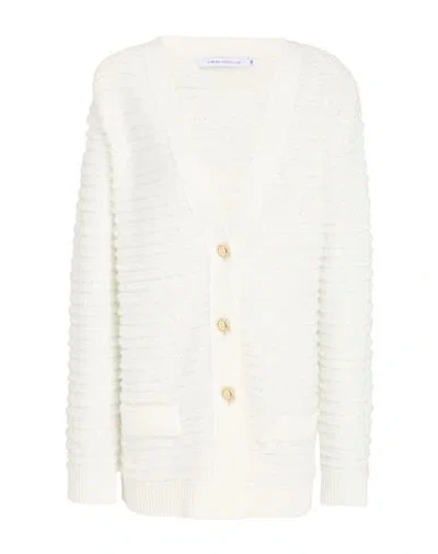 Simona Corsellini Woman Cardigan White Size 4 Acrylic, Polyamide, Polyester, Viscose