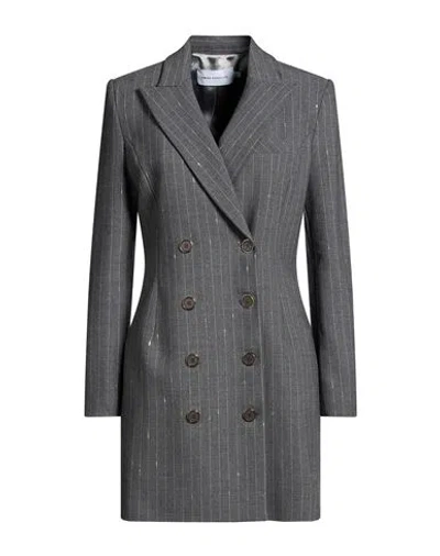 Simona Corsellini Woman Coat Grey Size 8 Polyester, Wool, Elastane In Gray