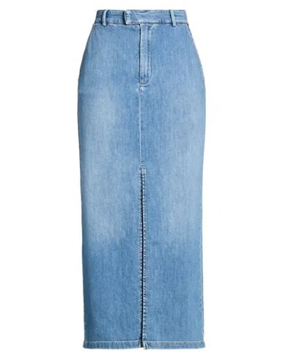 Simona Corsellini Woman Denim Skirt Blue Size 8 Cotton, Recycled Cotton