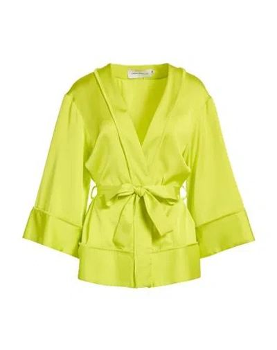 Simona Corsellini Woman Jacket Lime Green Size 8 Polyester