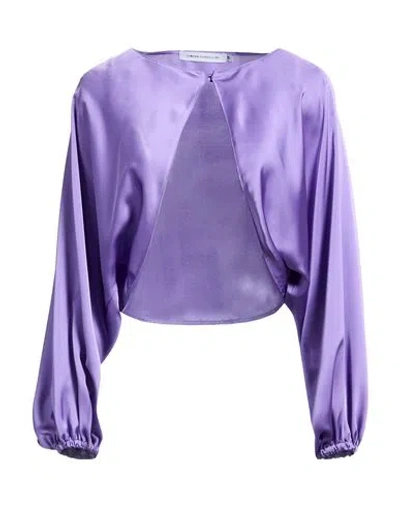 Simona Corsellini Woman Jacket Purple Size 2 Polyester In Blue