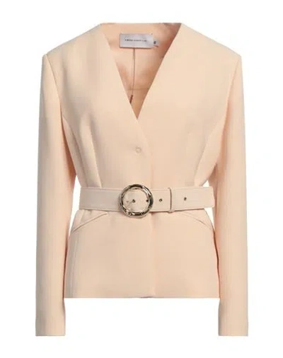 Simona Corsellini Woman Jacket Sand Size 12 Polyester, Elastane In Beige