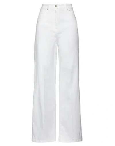 Simona Corsellini Woman Jeans White Size 32 Cotton, Elastomultiester, Elastane