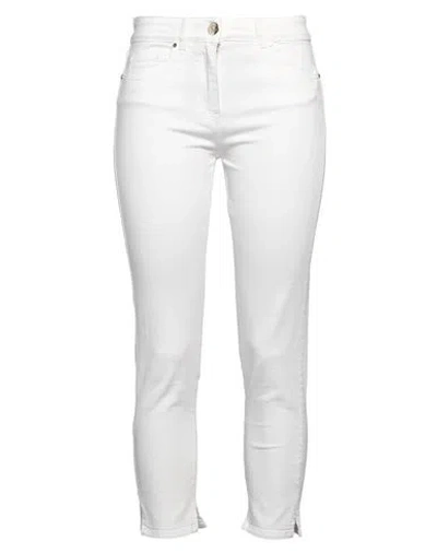 Simona Corsellini Woman Jeans White Size 29 Cotton, Elastomultiester, Elastane