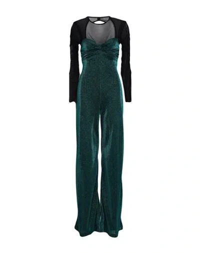 Simona Corsellini Woman Jumpsuit Emerald Green Size 4 Polyamide, Metallic Fiber, Acetate