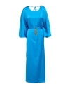 Simona Corsellini Woman Maxi Dress Azure Size 8 Polyester