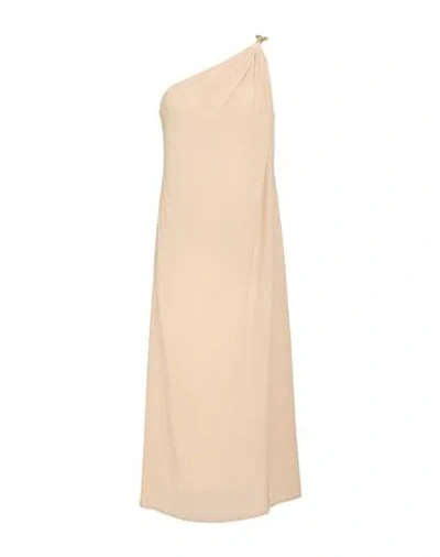 Simona Corsellini Woman Maxi Dress Beige Size 2 Silk In Brown