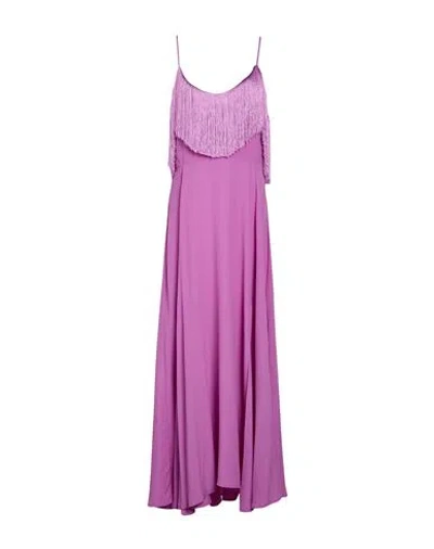 Simona Corsellini Woman Maxi Dress Lilac Size 8 Acetate, Silk In Purple