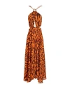 Simona Corsellini Woman Maxi Dress Orange Size 8 Polyester In Orange