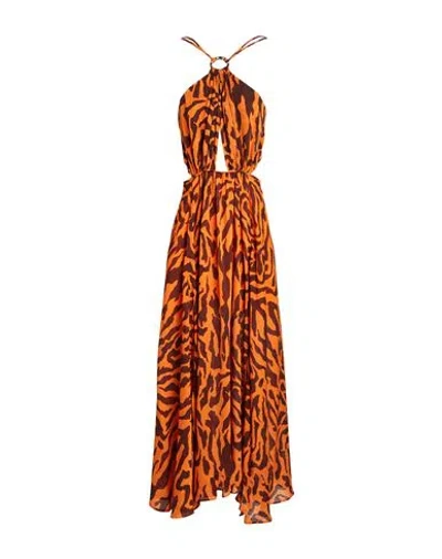Simona Corsellini Woman Maxi Dress Orange Size 8 Polyester