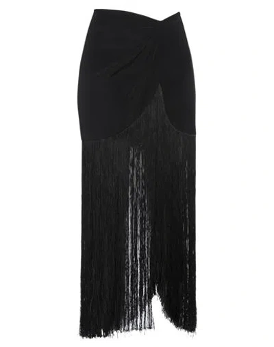 Simona Corsellini Woman Maxi Skirt Black Size 6 Acetate, Silk