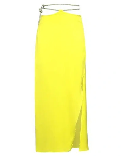 Simona Corsellini Woman Maxi Skirt Lime Green Size 2 Polyester