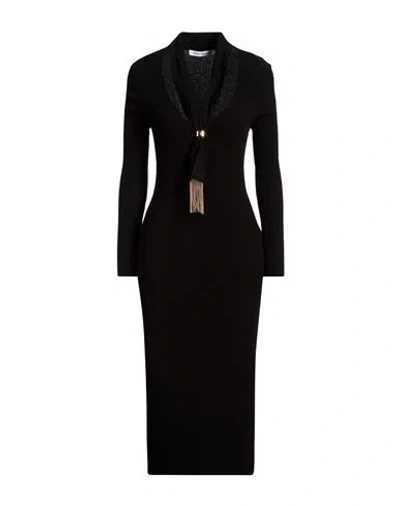 Simona Corsellini Woman Midi Dress Black Size 10 Viscose, Polyester