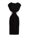 Simona Corsellini Woman Midi Dress Black Size 12 Polyester, Elastane In Black
