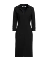 Simona Corsellini Woman Midi Dress Black Size 8 Polyester, Viscose, Cotton, Elastane In Black