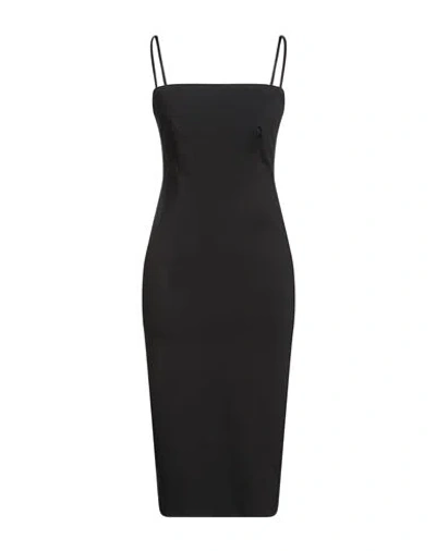 Simona Corsellini Woman Midi Dress Black Size 4 Viscose, Polyamide, Elastane