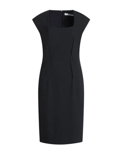 Simona Corsellini Woman Midi Dress Black Size 6 Polyester, Elastane In Blue