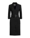 Simona Corsellini Woman Midi Dress Black Size 6 Polyester, Viscose, Cotton, Elastane In Black