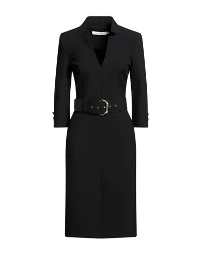 Simona Corsellini Woman Midi Dress Black Size 6 Polyester, Viscose, Cotton, Elastane