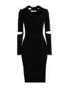 Simona Corsellini Woman Midi Dress Black Size 6 Viscose, Polyester, Polyacrylic In Black