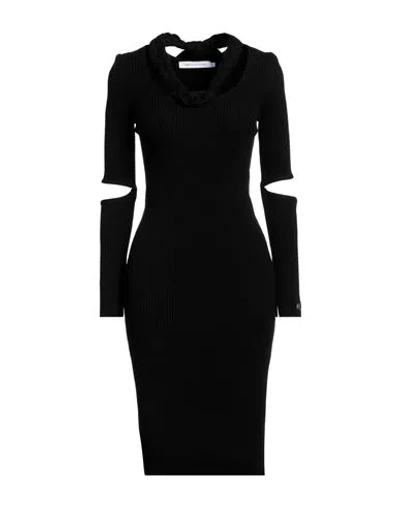 Simona Corsellini Woman Midi Dress Black Size 6 Viscose, Polyester, Polyacrylic