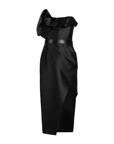 Simona Corsellini Woman Midi Dress Black Size 8 Polyester, Polyamide, Elastane