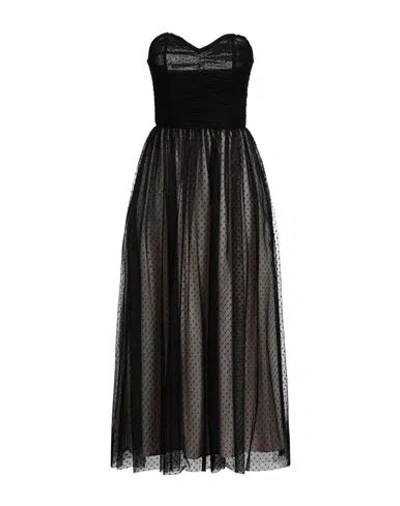 Simona Corsellini Woman Midi Dress Black Size 6 Polyester In Black