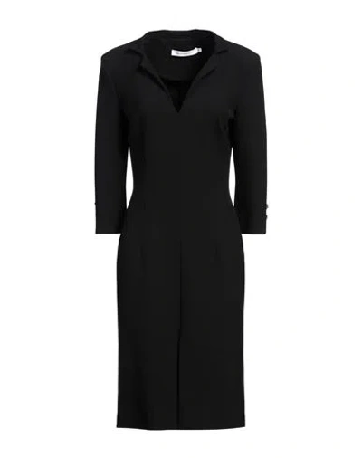 Simona Corsellini Woman Midi Dress Black Size 8 Polyester, Viscose, Cotton, Elastane