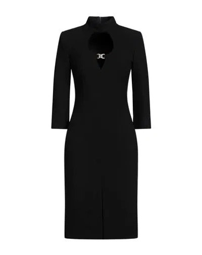 Simona Corsellini Woman Midi Dress Black Size 8 Polyester, Viscose, Cotton, Elastane