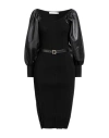 Simona Corsellini Woman Midi Dress Black Size 8 Viscose, Polyester In Black