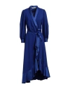 Simona Corsellini Woman Midi Dress Bright Blue Size 8 Acetate, Viscose In Blue