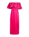 Simona Corsellini Woman Midi Dress Fuchsia Size 6 Polyester, Polyamide, Elastane In Pink