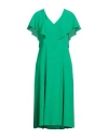 Simona Corsellini Woman Midi Dress Green Size 10 Acetate, Silk