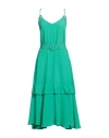 Simona Corsellini Woman Midi Dress Green Size 4 Acetate, Silk In Green