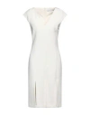 Simona Corsellini Woman Midi Dress Ivory Size 6 Polyester, Viscose, Cotton, Elastane In White