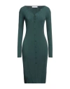 Simona Corsellini Woman Midi Dress Military Green Size 4 Viscose, Polyester In Green