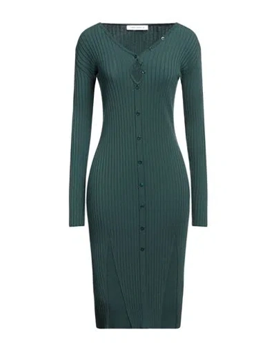 Simona Corsellini Woman Midi Dress Military Green Size 4 Viscose, Polyester