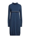Simona Corsellini Woman Midi Dress Navy Size 00 Viscose, Polyester In Navy Blue