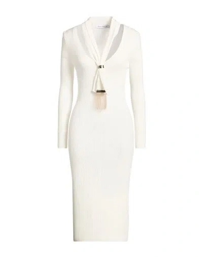 Simona Corsellini Woman Midi Dress Off White Size 2 Viscose, Polyester