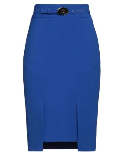 Simona Corsellini Woman Midi Skirt Blue Size 10 Polyester, Viscose, Cotton, Elastane