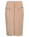 Simona Corsellini Woman Midi Skirt Camel Size 8 Polyester, Elastane In Beige
