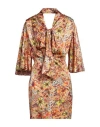 Simona Corsellini Woman Mini Dress Apricot Size 4 Viscose, Elastane In Orange