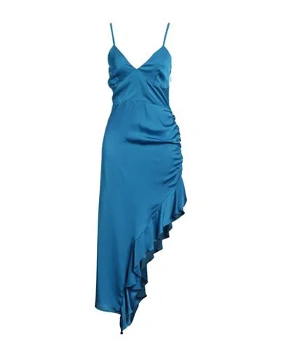 Simona Corsellini Woman Mini Dress Azure Size 4 Polyester In Blue