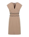 Simona Corsellini Woman Mini Dress Beige Size 10 Polyester, Elastane In Beige