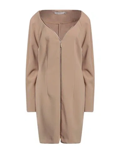 Simona Corsellini Woman Mini Dress Beige Size 12 Polyester, Elastane